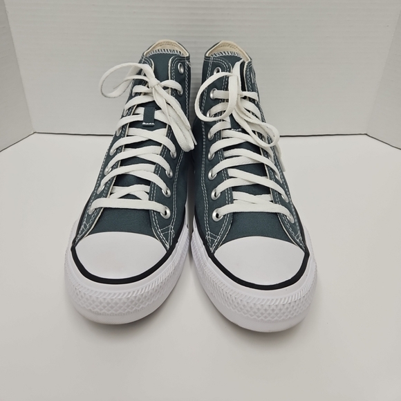 Converse High-Top Sneakers in Green and White - Picture 2 of 9